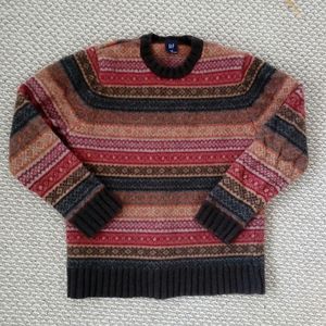 Vintage inspired patterned wool sweater